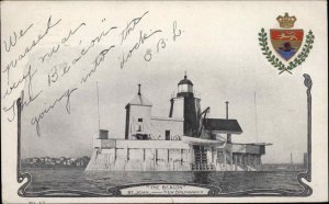 St. John New Brunswick the Beacon Lighthouse Light House c1905 Private Postcard