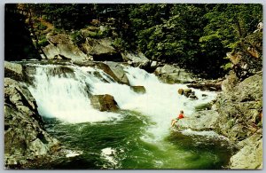 Great Smoky Mountains National Park 1961 Postcard The Sinks On Little River