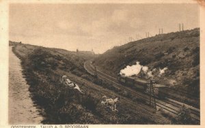 Netherlands Oosterbeek Talud A.D. Spoorbaan Trein Train Vintage Postcard 03.76