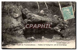 Old Postcard Forest of Fontainebleau Fontalne Touring Club Pres Roche Sponge