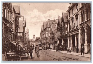 Chester Cheshire England Postcard Eastgate Street View Trolley Car 1911