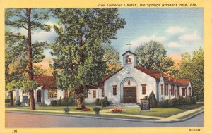 Hot Springs National Park, AR Arkansas  FIRST LUTHERAN CHURCH  ca1940's Postcard