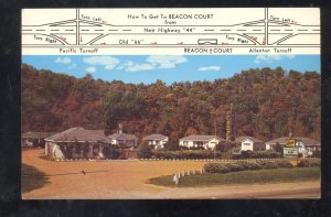 PACIFIC MISSOURI ROUTE 66 BEACON COURT MOTEL VINTAGE ADVERTISING POSTCARD MO