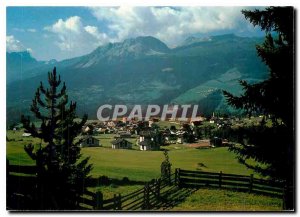 Postcard Modern Graubunden Lantsch Lenz Blick gegen Piz Piz Forbesch Toissa u...