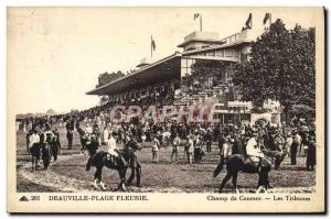 Old Postcard Horse Riding Equestrian Deauville beach Fleurie Racetrack the po...
