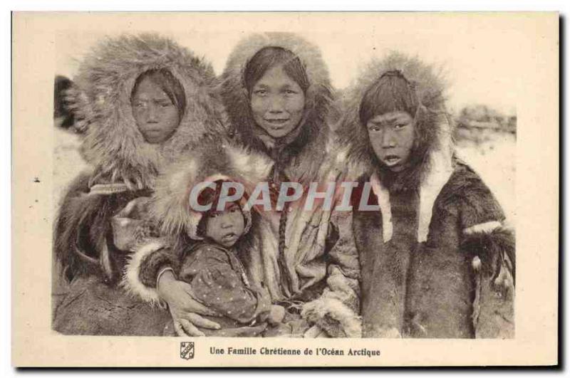 Old Postcard North America Polar A Christian family of & # Arctic 39Ocean