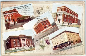 c1900s Moose Jaw, Sask Rare Multi View Postcard Bank Court Titles House Rice A51