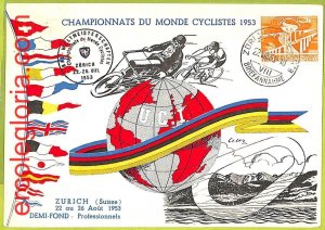 Lib7452 - Switzerland - Postal History - Motor + Cycling Championships - 1953-