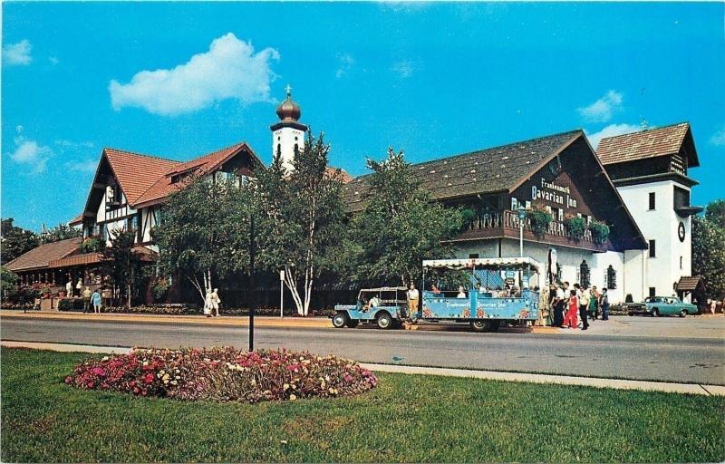 Frankenmuth MichiganBavarian InnConcessionTourist Jeep Train1977 Postcard