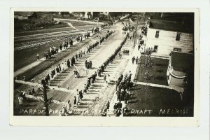 Melrose MINNESOTA RP 1918 DRAFT U.S. ARMY PARADE WW1 Women Marching nr St. Cloud