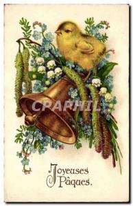 Fancy Old Postcard Happy Easter (bell chick)