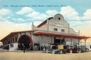 Mercado Cuauhtemoc, Public Market, Ciudad Juarez, Mexico c1930s Vintage Postcard