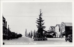Nipawin SK Saskatchewan Xmas Christmas Tree 1939 Unused Real Photo Postcard G44