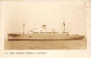 H98/ Ship Postcard c1940 Military U.S. Army Transport George Goethals 126