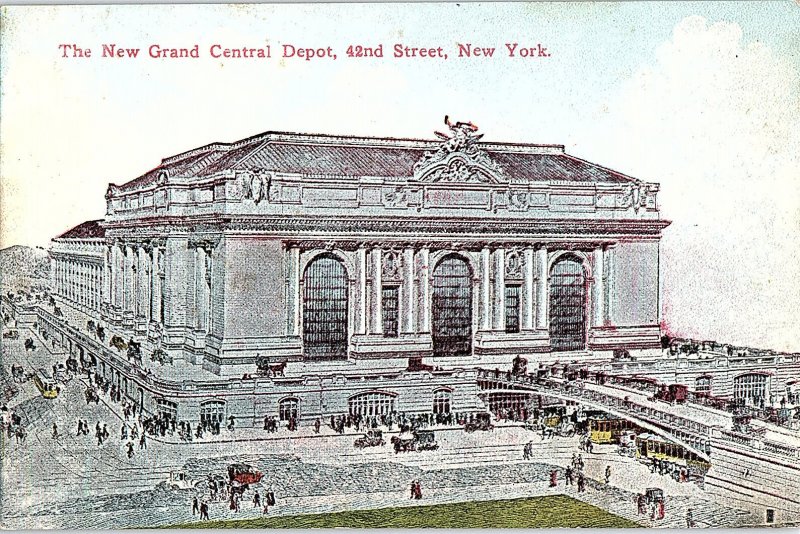 Postcard TRAIN STATION SCENE New York City New York NY AI4819