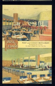 New York City, New York/NY Postcard, Post & Coach Restaurant, Port Authority Bus