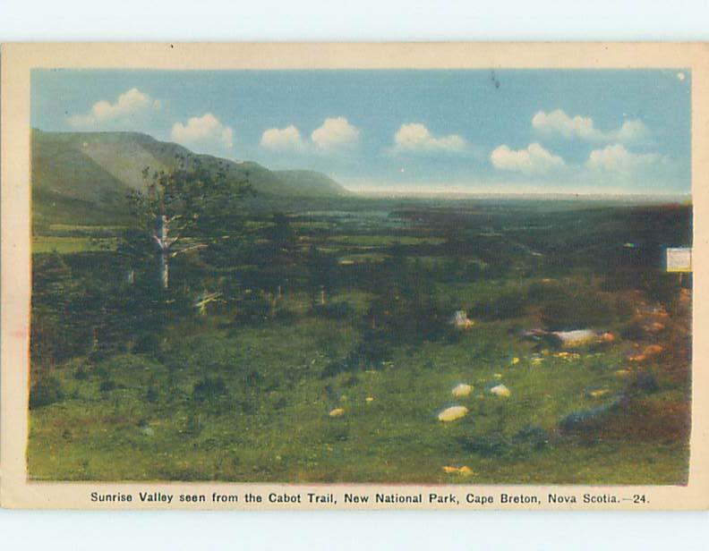 Unused W-Border SUNRISE VALLEY SCENE Cape Breton Nova Scotia NS o1157