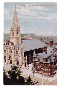 St Mary's Cathedral and Glebe House with Glitter on Windows, Halifax, Nova Sc...