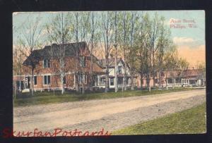 PHILLIPS WISCONSIN AVON STREET SCENE RESIDENCE ANTIQUE VINTAGE POSTCARD 1909