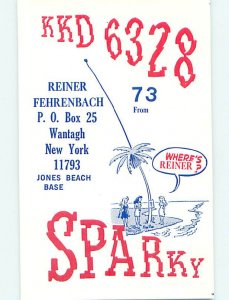 Pre-1980 RADIO CARD - CB HAM OR QSL Long Island - Wantagh New York NY AH3077