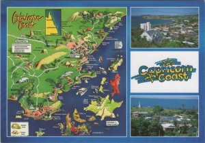 Maps Postcard - Map of The Capricorn Coast, Australia  RR23519
