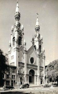 USA Church of Saint Peter and Paul San Francisco Vintage Postcard RPPC 03.32