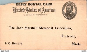 US Postal stationery 1c to John Marshall Detroit Mitch