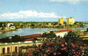 dominican republic, SANTO DOMINGO, Ozama River Air View (1960s) Postcard