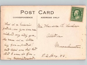 c1910 Wooden Bridge Waterfall River RPPC Real Photo Postcard