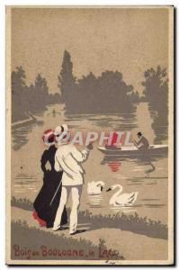 Old Postcard Bois de Boulogne Swan Lake