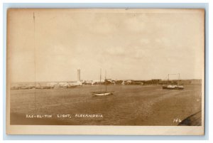 c1920's Rag-El-Tin Light Boat Alexandria Egypt RPPC Photo Vintage Postcard