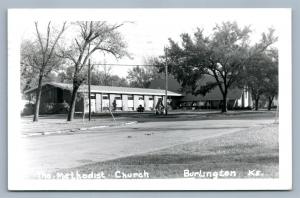 BURLINGTON KS METHODIST CHURCH 1966 VINTAGE REAL PHOTO POSTCARD RPPC