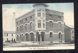 MAQUOKETA IOWA DOWNTOWN CITY HALL VINTAGE POSTCARD 1918