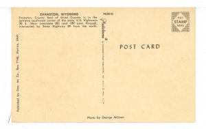 WY - Evanston. Business District Street Scene ca 1964