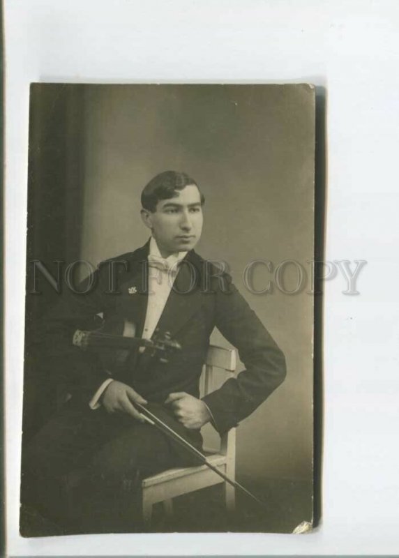 472643 Misha KHAIT Russian Jewish VIOLINIST Musician AUTOGRAPH 1917 year PHOTO