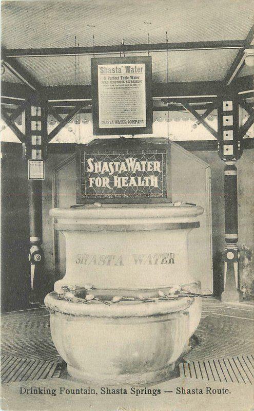 C-1910 Drinking Fountain Shasta Springs California Denison postcard 9319