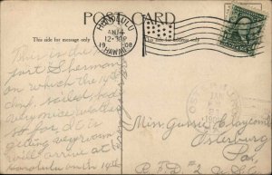 Steamship Sherman Honolulu Hawaii HI Cancel 1908 Postcard