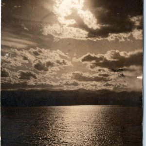 1920 Boulder, CO RPPC Reservoir Lake Sunset Out West Photo Shop Real Cloud A70