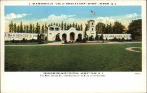 Newark New Jersey NJ Seashore Delivery Station Bamberger Vintage Postcard