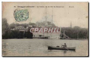 Enghien les Bains Old Postcard casino seen from & # 39ile the great lake