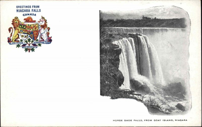 Niagara Falls Ontario, ON Horse Shoe Falls from Goat Island Vintage Postcard