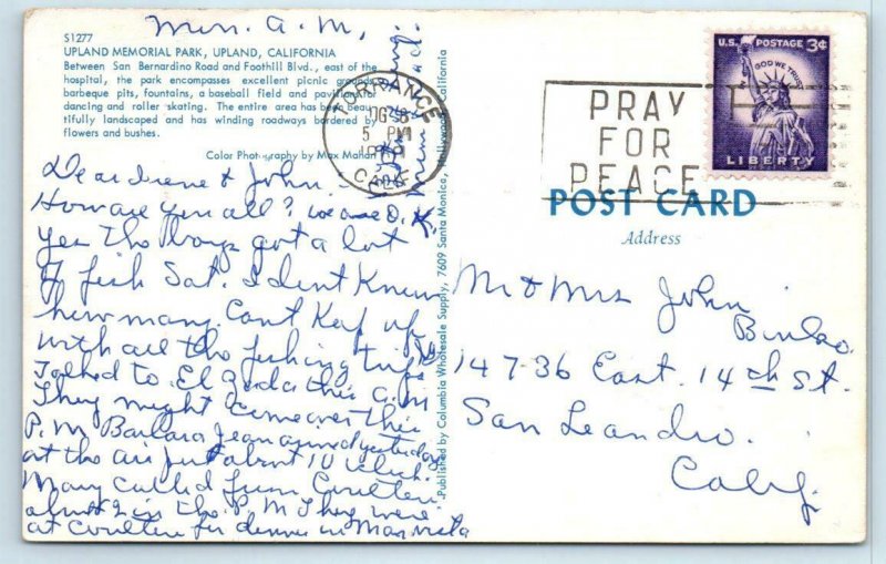 UPLAND, California CA Kids on Slide UPLAND MEMORIAL PARK 1969