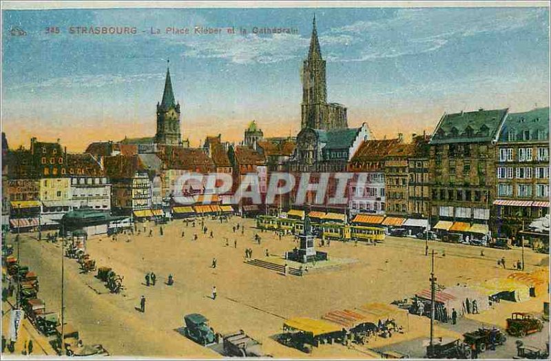 Old Postcard Strasbourg Place Kleber