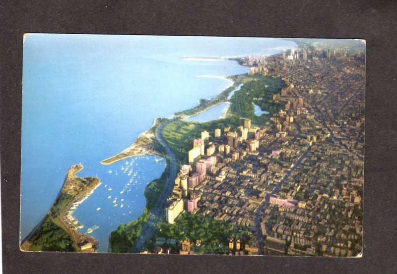 MI American Airlines Aerial Lincoln Park Lake Michigan Detroit Postcard