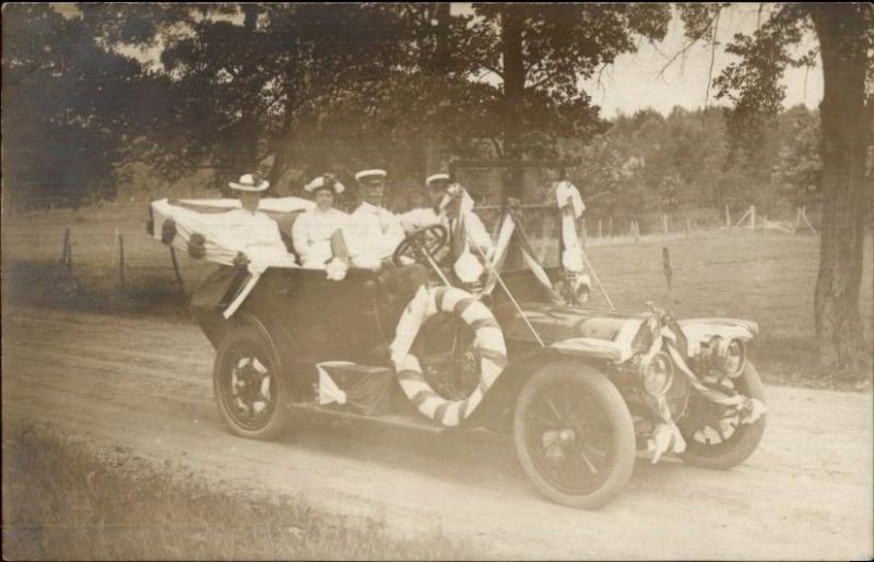 Early Car Auto Decorated For Parade c1910 Real Photo Postcard