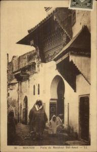 Meknes - Porte du Marabout Sidi-Amed Used Postcard - Cancel/Stamps