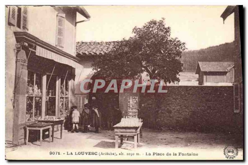 Old Postcard Louvesc Ardeche The Fountain Square