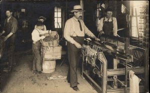 Osceola IA Cancel Carpet Factory Interior Child Labor? Machinery c1910 RPPC