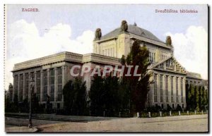 Postcard Old Zagreb Sveucilistna biblioteka Library