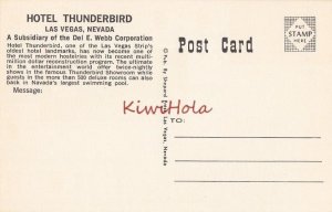 Postcard Hotel Thunderbird Las Vegas Nevada NV Rules Blackjack